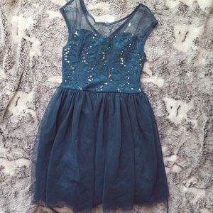 Sleeveless Tulle & Sequin Dress